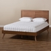 Baxton Studio Zenon Mid-Century Modern Walnut Brown Finished Wood Queen Size Platform Bed - Zenon-Ash Walnut-Queen