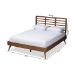 Baxton Studio Calisto Mid-Century Modern Walnut Brown Finished Wood Full Size Platform Bed - Calisto-Ash Walnut-Full