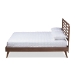 Baxton Studio Calisto Mid-Century Modern Walnut Brown Finished Wood Full Size Platform Bed - Calisto-Ash Walnut-Full