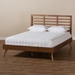 Baxton Studio Calisto Mid-Century Modern Walnut Brown Finished Wood Full Size Platform Bed - Calisto-Ash Walnut-Full