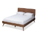 Baxton Studio Demeter Mid-Century Modern Walnut Brown Finished Wood Full Size Platform Bed
