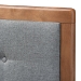 Baxton Studio Ines Mid-Century Modern Dark Grey Fabric Upholstered Walnut Brown Finished Wood Full Size Platform Bed - Ines-Dark Grey/Ash Walnut-Full