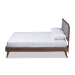 Baxton Studio Ines Mid-Century Modern Light Grey Fabric Upholstered Walnut Brown Finished Wood Full Size Platform Bed - Ines-Light Grey/Ash Walnut-Full
