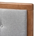 Baxton Studio Ines Mid-Century Modern Light Grey Fabric Upholstered Walnut Brown Finished Wood Full Size Platform Bed - Ines-Light Grey/Ash Walnut-Full
