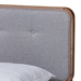 Baxton Studio Dilara Mid-Century Modern Light Grey Fabric Upholstered Walnut Brown Finished Wood Full Size Platform Bed - Dilara-Light Grey/Ash Walnut-Full