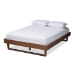 Baxton Studio Liliya Mid-Century Modern Walnut Brown Finished Wood King Size Platform Bed Frame