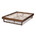 Baxton Studio Liliya Mid-Century Modern Walnut Brown Finished Wood King Size Platform Bed Frame - MG97043-Ash Walnut-Bed Frame-King