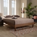 Baxton Studio Liliya Mid-Century Modern Walnut Brown Finished Wood King Size Platform Bed Frame - MG97043-Ash Walnut-Bed Frame-King