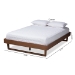 Baxton Studio Liliya Mid-Century Modern Walnut Brown Finished Wood King Size Platform Bed Frame - MG97043-Ash Walnut-Bed Frame-King