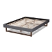 Baxton Studio Liliya Mid-Century Modern Dark Grey Fabric Upholstered Walnut Brown Finished Wood Queen Size Platform Bed Frame - MG97043-1-Dark Grey/Ash Walnut-Bed Frame-Queen