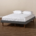 Baxton Studio Liliya Mid-Century Modern Dark Grey Fabric Upholstered Walnut Brown Finished Wood Queen Size Platform Bed Frame - MG97043-1-Dark Grey/Ash Walnut-Bed Frame-Queen