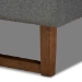 Baxton Studio Ayla Mid-Century Modern Dark Grey Fabric Upholstered Walnut Brown Finished Wood Queen Size Platform Bed - Ayla-Dark Grey/Ash Walnut-Queen