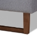 Baxton Studio Liliya Mid-Century Modern Light Grey Fabric Upholstered Walnut Brown Finished Wood Full Size Platform Bed Frame - MG97043-1-Light Grey/Ash Walnut-Bed Frame-Full