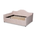 Baxton Studio Perry Modern and Contemporary Light Pink Velvet Fabric Upholstered and Button Tufted Queen Size Daybed - CF8940-Light Pink-Daybed-Q