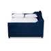 Baxton Studio Perry Modern and Contemporary Navy Blue Velvet Fabric Upholstered and Button Tufted Full Size Daybed - CF8940-Navy Blue-Daybed-F