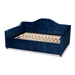 Baxton Studio Perry Modern and Contemporary Navy Blue Velvet Fabric Upholstered and Button Tufted Queen Size Daybed - CF8940-Navy Blue-Daybed-Q