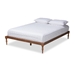 Baxton Studio Iseline Modern and Contemporary Walnut Brown Finished Wood Queen Size Platform Bed Frame
