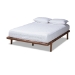 Baxton Studio Kaia Mid-Century Modern Walnut Brown Finished Wood Queen Size Platform Bed Frame