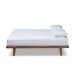 Baxton Studio Kaia Mid-Century Modern Walnut Brown Finished Wood Queen Size Platform Bed Frame - MG0002-Ash Walnut-Queen