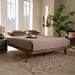 Baxton Studio Kaia Mid-Century Modern Walnut Brown Finished Wood Full Size Platform Bed Frame - MG0002-Ash Walnut-Full