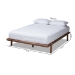 Baxton Studio Kaia Mid-Century Modern Walnut Brown Finished Wood Queen Size Platform Bed Frame - MG0002-Ash Walnut-Queen