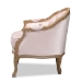 Baxton Studio Genevieve Traditional French Provincial Light Pink Velvet Upholstered White-Washed Oak Wood Armchair - TSF7766-Light Pink-CC