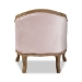 Baxton Studio Genevieve Traditional French Provincial Light Pink Velvet Upholstered White-Washed Oak Wood Armchair - TSF7766-Light Pink-CC