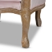 Baxton Studio Genevieve Traditional French Provincial Light Pink Velvet Upholstered White-Washed Oak Wood Armchair - TSF7766-Light Pink-CC