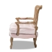 Baxton Studio Vallea Traditional French Provincial Light Pink Velvet Fabric Upholstered White-Washed Oak Wood Armchair - TSF7764-Light Pink-CC