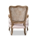 Baxton Studio Vallea Traditional French Provincial Light Pink Velvet Fabric Upholstered White-Washed Oak Wood Armchair - TSF7764-Light Pink-CC