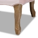 Baxton Studio Vallea Traditional French Provincial Light Pink Velvet Fabric Upholstered White-Washed Oak Wood Armchair - TSF7764-Light Pink-CC