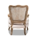 Baxton Studio Vallea Traditional French Provincial Light Beige Velvet Fabric Upholstered White-Washed Oak Wood Armchair - TSF7764-Light Beige-CC