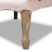 Baxton Studio Vallea Traditional French Provincial Light Beige Velvet Fabric Upholstered White-Washed Oak Wood Armchair - TSF7764-Light Beige-CC