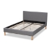 Baxton Studio Aneta Modern and Contemporary Grey Fabric Upholstered King Size Platform Bed - CF9014-Grey-King