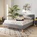 Baxton Studio Aneta Modern and Contemporary Grey Fabric Upholstered King Size Platform Bed - CF9014-Grey-King
