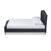 Baxton Studio Felisa Modern and Contemporary Charcoal Grey Fabric Upholstered and Button Tufted King Size Platform Bed - CF9009-Charcoal-King