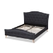 Baxton Studio Felisa Modern and Contemporary Charcoal Grey Fabric Upholstered and Button Tufted King Size Platform Bed - CF9009-Charcoal-King