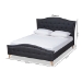 Baxton Studio Felisa Modern and Contemporary Charcoal Grey Fabric Upholstered and Button Tufted King Size Platform Bed - CF9009-Charcoal-King