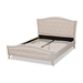 Baxton Studio Felisa Modern and Contemporary Beige Fabric Upholstered and Button Tufted King Size Platform Bed - CF9009-Beige-King