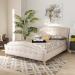 Baxton Studio Felisa Modern and Contemporary Beige Fabric Upholstered and Button Tufted King Size Platform Bed - CF9009-Beige-King