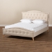Baxton Studio Felisa Modern and Contemporary Beige Fabric Upholstered and Button Tufted King Size Platform Bed - CF9009-Beige-King