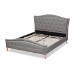 Baxton Studio Felisa Modern and Contemporary Grey Fabric Upholstered and Button Tufted King Size Platform Bed - CF9009-Grey-King