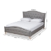 Baxton Studio Felisa Modern and Contemporary Grey Fabric Upholstered and Button Tufted King Size Platform Bed - CF9009-Grey-King