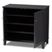 Baxton Studio Coolidge Modern and Contemporary Dark Grey Finished 4-Shelf Wood Shoe Storage Cabinet - FP-01LV-Dark Grey