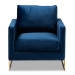 Baxton Studio Matteo Glam and Luxe Navy Blue Velvet Fabric Upholstered Gold Finished Armchair - TSF-77241-Navy/Gold-CC