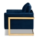 Baxton Studio Matteo Glam and Luxe Navy Blue Velvet Fabric Upholstered Gold Finished Armchair - TSF-77241-Navy/Gold-CC