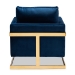 Baxton Studio Matteo Glam and Luxe Navy Blue Velvet Fabric Upholstered Gold Finished Armchair - TSF-77241-Navy/Gold-CC