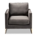 Baxton Studio Matteo Glam and Luxe Grey Velvet Fabric Upholstered Gold Finished Armchair - TSF-77241-Grey/Gold-CC
