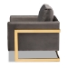 Baxton Studio Matteo Glam and Luxe Grey Velvet Fabric Upholstered Gold Finished Armchair - TSF-77241-Grey/Gold-CC