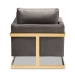 Baxton Studio Matteo Glam and Luxe Grey Velvet Fabric Upholstered Gold Finished Armchair - TSF-77241-Grey/Gold-CC